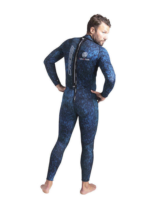 CressiSub Tokugawa Wetsuit Jumpsuit with Chest Pad for Speargun Blue 3mm