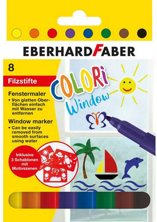 Eberhard Faber Colori Window Set Marker for Glass 8Stück