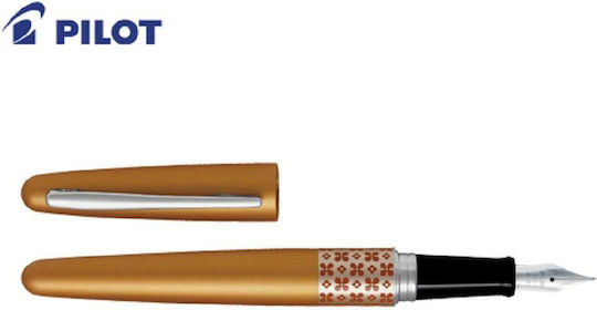 Pilot Πένα Γραφής Medium 1mm Πορτοκαλί από Ατσάλι με Μπλε Μελάνι