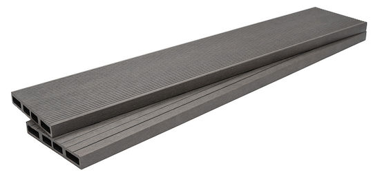 Newplan Ограда Deck на Градина Тъмно Сиво от WPC 360x14x2см Грив