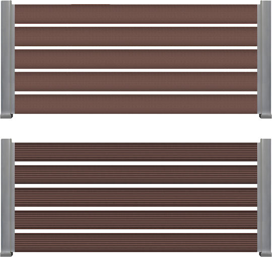 Newplan Umzäunung Deck für den Garten Hellbraun aus WPC 360x14x2cm 1Stück Brown