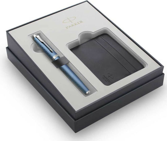 Parker Writing Pen Medium Blue made of Aluminum with Blue Ink