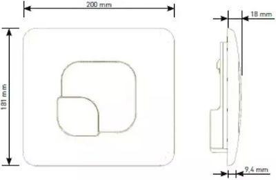 Siamp Prime Brillant Placă de scurgere pentru toalete Dual Flush Crom 111941