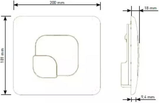 Siamp Prime Spülplatten für Toiletten Doppelspülung Weiß