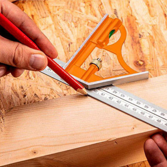 Neo Tools Γωνιόμετρο Μαραγκών Μεταλλικό Μήκους 60εκ. με Αλφάδι