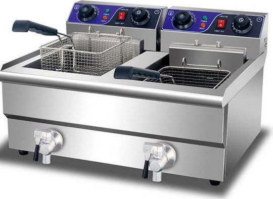 Galore Electric Fryer Double 12kW Capacity 2x10lt 69x54x41cm FRYDT10