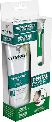 Vet's Best Dental Care Kit Dental Gel Dog against Bad Breath 100gr