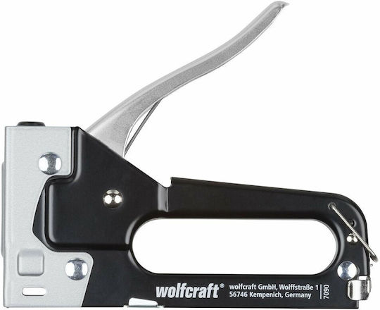 Wolfcraft Hand Tacker with Staples 8mm Hand Staple Gun for Staples 7089000