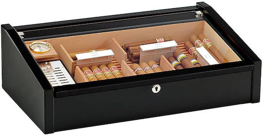 Adorini Adorini Deluxe Ξύλινη Βιτρίνα Υγραντήρας 78 Πούρων με Υγρόμετρο 49x29x15εκ.