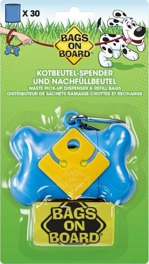 Bags On Board Bob Blue Bone Dog Waste Bag Holder Blue 30pcs