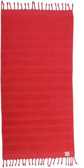 Nef-Nef Homeware Cotton Green Beach Towel with Fringes 160x80cm