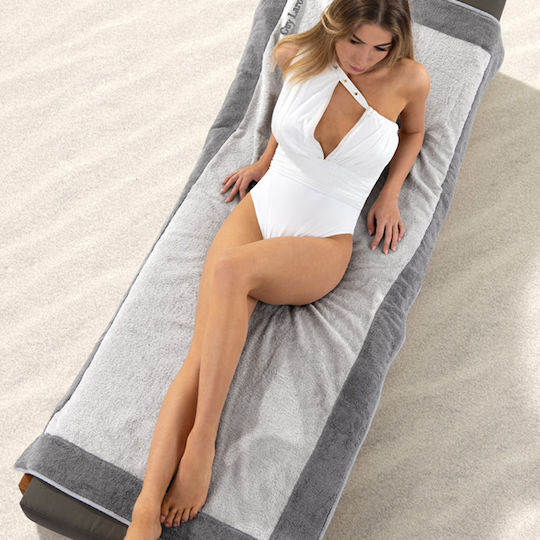 Guy Laroche King Beach Towel Cotton Gray 170x85cm.