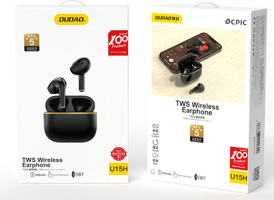 Dudao U15H In-ear Bluetooth Handsfree Earphones with Charging Case Black