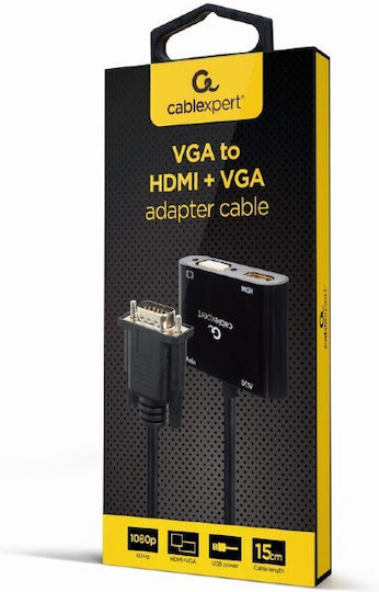 Cablexpert Μετατροπέας VGA male σε HDMI / VGA female 1τμχ A-VGA-HDMI-02