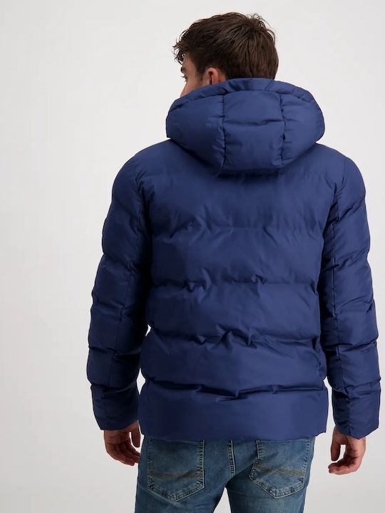 Cars Jeans Geacă pentru bărbați de iarnă Puffer Albastru