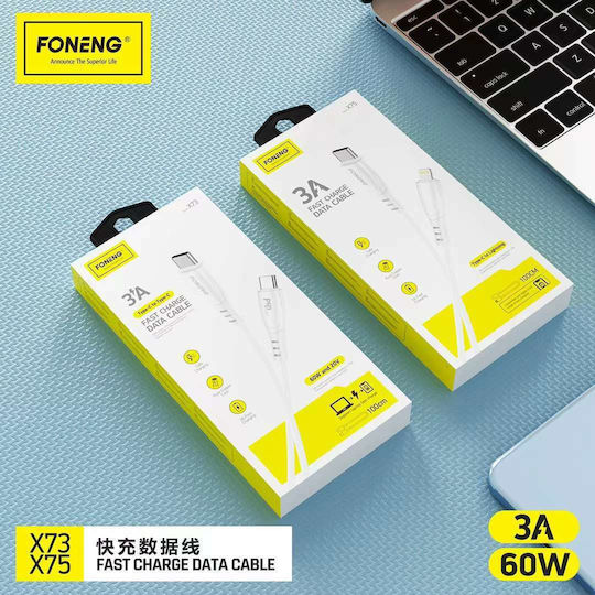 Foneng X75 USB-C zu Lightning Kabel Weiß 1m