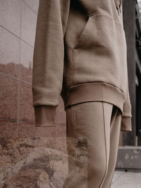 NÉ EN AOÛT Joggers with pin tucks in Camel