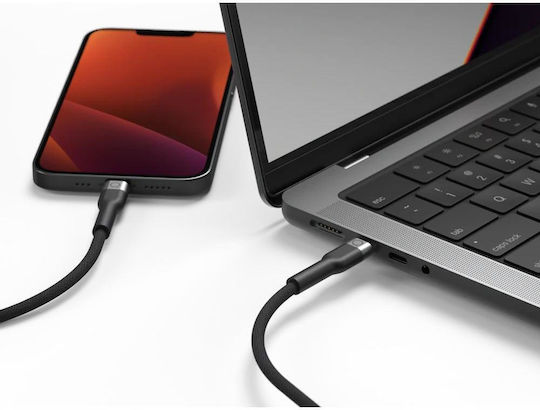 LinQ Braided USB-C to Lightning Cable Μαύρο 2m (LQ48031)