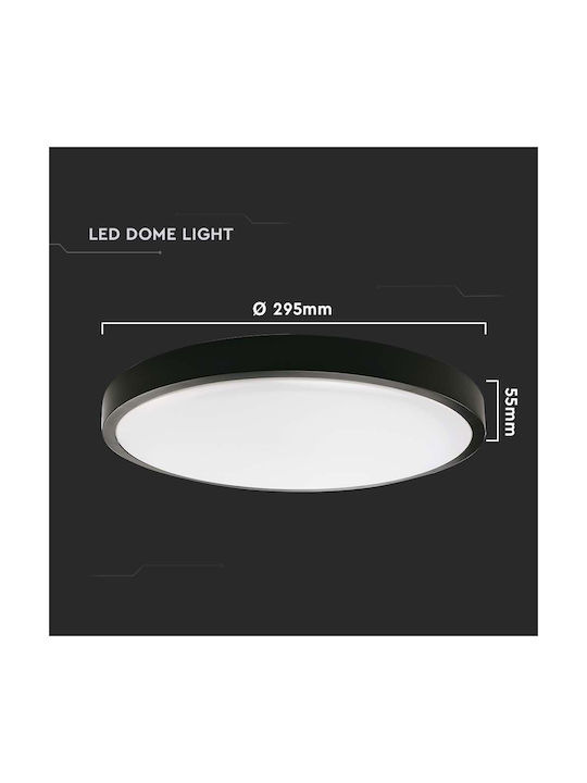 V-TAC Outdoor Ceiling Flush Mount with Integrated LED in Black Color 7638