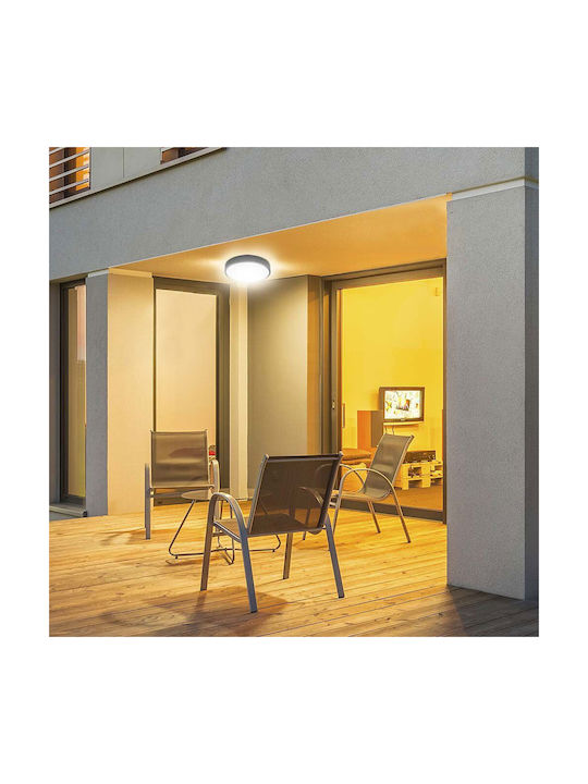 V-TAC Outdoor Ceiling Flush Mount with Integrated LED in Black Color 7638