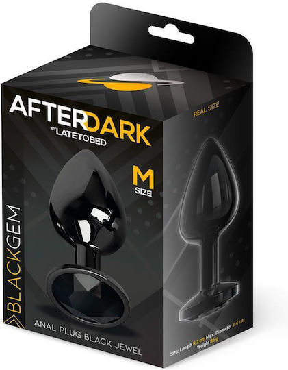 LateToBed Blackgem Анална тапа Medium Черна 8см