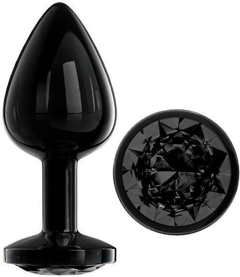 LateToBed Blackgem Анална тапа Medium Черна 8см