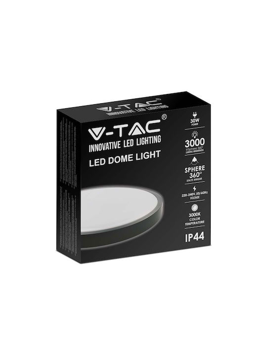 V-TAC Πλαφονιέρα Οροφής Εξωτερικού Χώρου με Ενσωματωμένο LED σε Μαύρο Χρώμα 7641