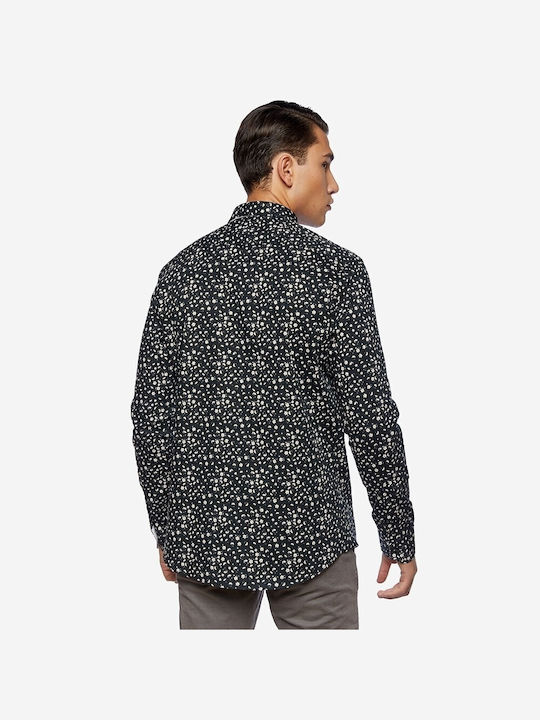 Brokers Jeans Men's Shirt Long Sleeve Floral Black