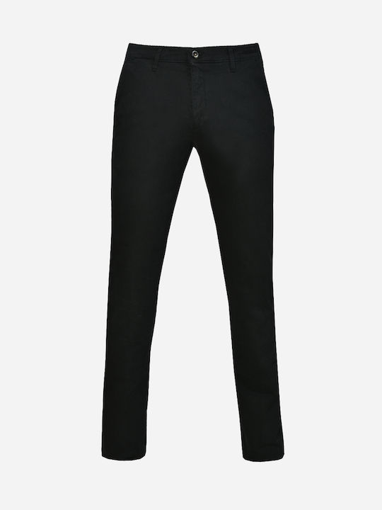 Four.Ten Pantaloni pentru bărbați Chino Elastice Negru