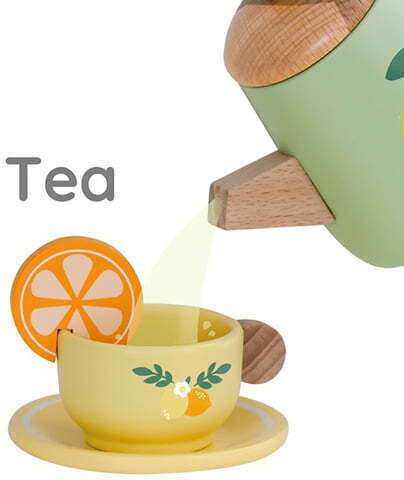 Classic World Tea Set Toy made of Wood for 3+ Years Old 14pcs