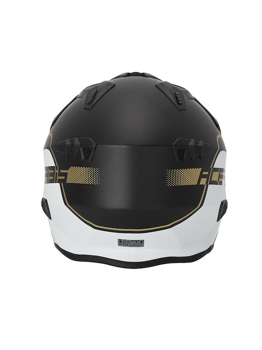 Acerbis Aria White/Black/Gold Motorcycle Helmet Jet ECE 22.06 1050gr with Sunvisor