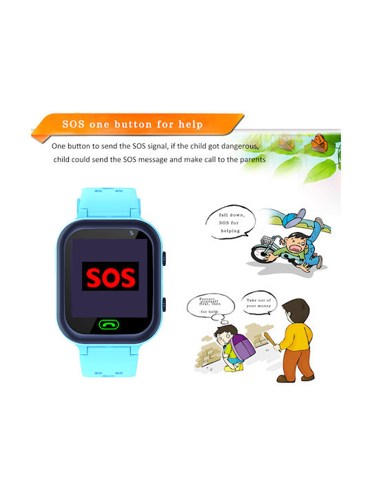 Kinder-Smartwatch mit GPS und Kautschuk/Plastikarmband Blau