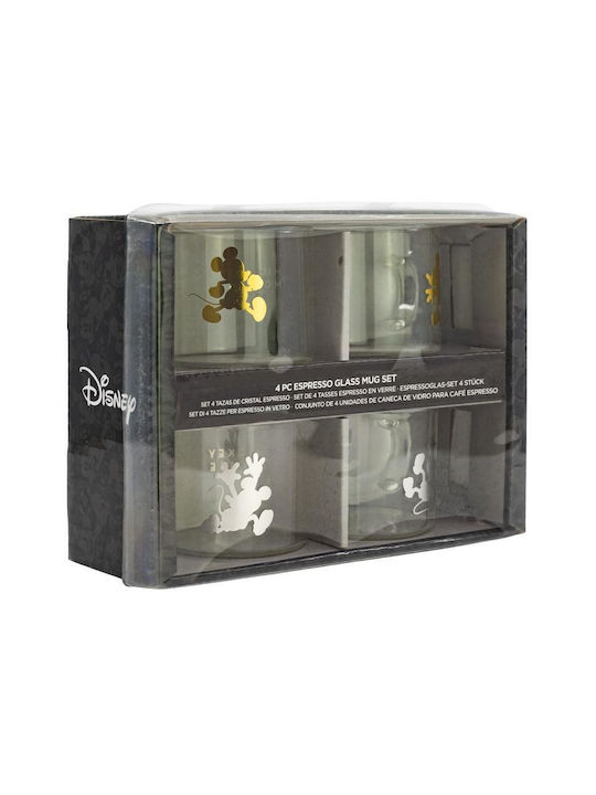 Stor Mickey Mug Glass Transparent 100ml 4pcs