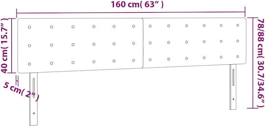 vidaXL Κεφαλάρι Κρεβατιού Υφασμάτινο Μπλε 160x78cm