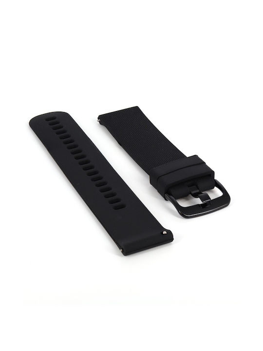 Diloy Straps Rubber Strap Black 22mm