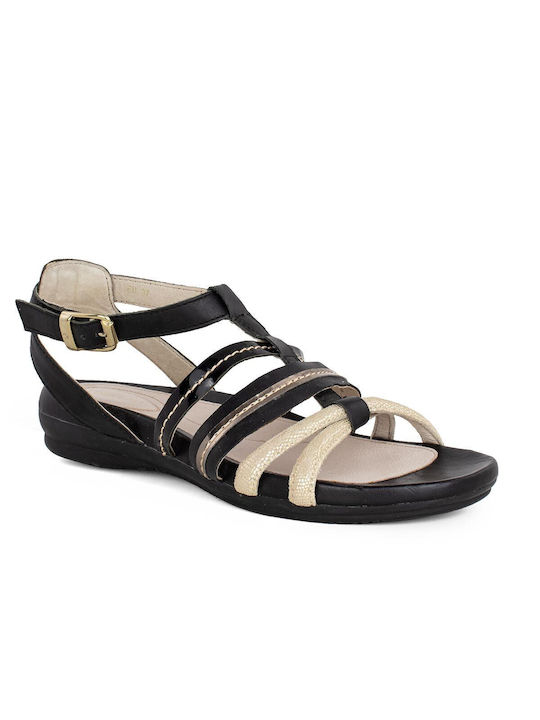 Stonefly Women's Flat Sandals Anatomic in Black Color