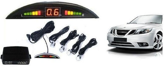 Car Parking System with Screen and 4 Sensors 22mm in Silver Color