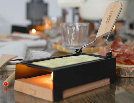 Livoo Metallic Fondue Pot with Tea Light for 2 Persons Black 18.5x9cm