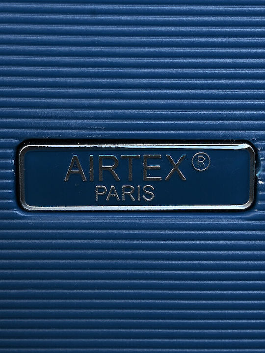 Airtex Paris UMQV47 Cabin Hard Blue Travel Suitcase with 4 Wheels Height 55cm