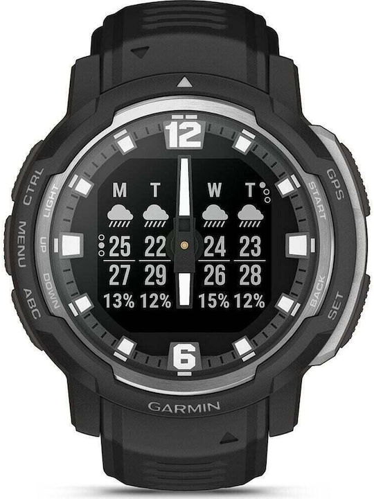 Garmin Instinct Crossover 45mm Smartwatch mit Pulsmesser (Schwarz)