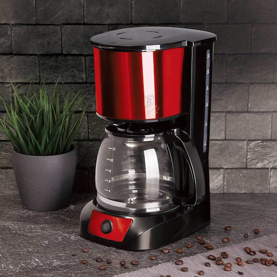 Berlinger Haus Mașină de cafea cu filtru 800W Burgundia metalică
