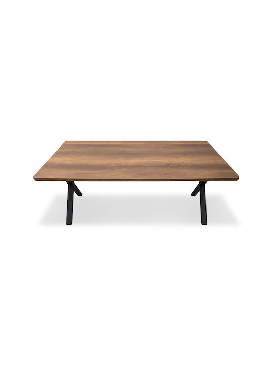 Jeremy Tisch Speisesaal Holz mit Metallgestell Walnut 200x100x75cm