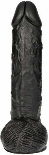 Toyz4lovers Made In Italy Ρεαλιστικό Dildo με Όρχεις και Βεντούζα Black 25cm