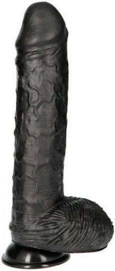 Toyz4lovers Made In Italy Ρεαλιστικό Dildo με Όρχεις και Βεντούζα Black 25cm