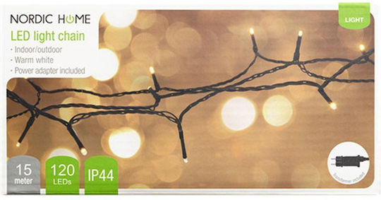 120 Lights LED 15m. Warm White in String 1pcs
