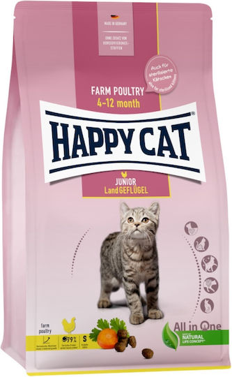 Happy Cat Junior Geflugel Ξηρά Τροφή για Ανήλικες Γάτες με Κοτόπουλο 1.3kg