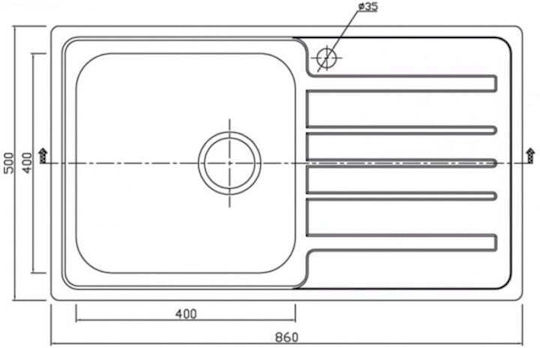 Karag BL 802 Ένθετος Inox Σατινέ Μ86xΠ50cm