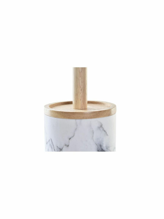 DKD Home Decor Keramik Badezimmer Toilettenbürste Weiß