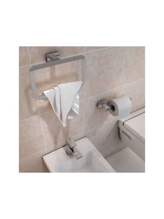 Gedy Athena Single Wall-Mounted Bathroom Ring ​22.5x22.5cm Silver