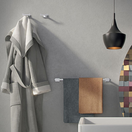 Gedy Atena Double Wall-Mounted Bathroom Hook Chrome